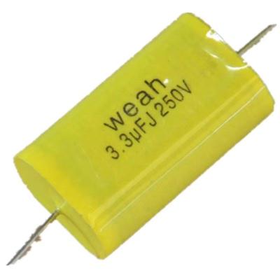 China Electrical Hardware Independence Day Speaker Accessories Parts Polyester Film Capacitors Crossover Axial Yellow Metallic Audio Capacitor for sale