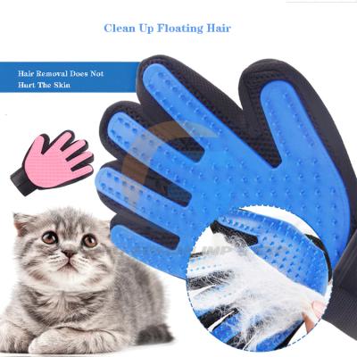 China New Sustainable Pet Grooming Bathing Brush Blue Custom Pet Deshedding Gloves OEM Cleaning Glove for sale