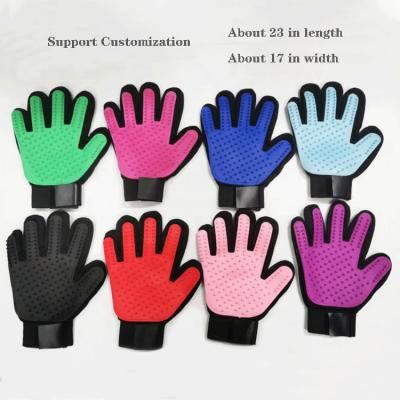 China Viable Supplies Silicone Pet Grooming Glove Pet Dog Gloves Pet Bath Brush Hair Remover Cleaning Glove Blue for sale