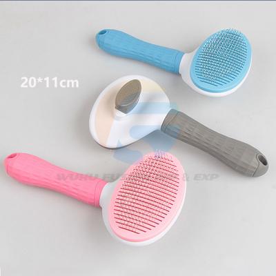 China Durable Steel ABS/TPR Needle Pet Grooming Bath Brush Pet Hair Removal Massager Bath Deshedding Brush for sale