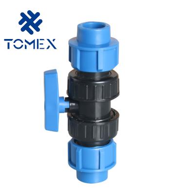 China Plastic pvc/cpvc double union ball valve of high quality ball valve for irrigation/garden system for sale