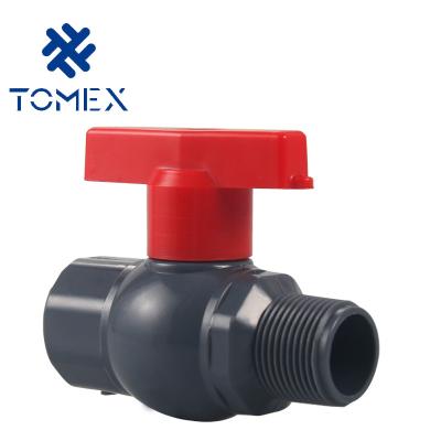 China Reasonable price compact ball valve with red/blue handle plastic valve system pvc/cpvc compact ball valve for sale