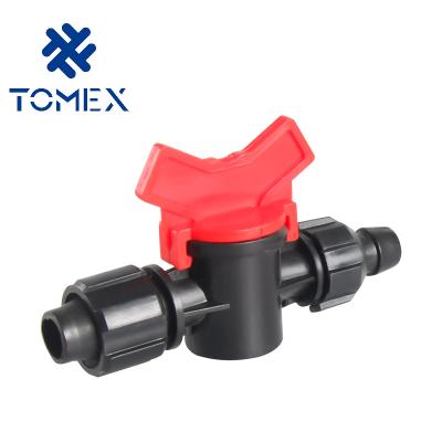 China High Quality irrigation system mini ball valve connect pp pipe and dripper pipe for sale