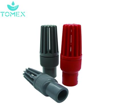 China Plumbing material PVC plastic foot valve/angle valve/butterfly valve for farm and industry for sale