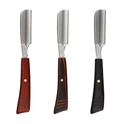 China Classic Men's Shaver Classic Blade Men's Shaver Hair Beard Eyebrow Knife Single Folding Wooden Handle Handle Factory Supply for sale