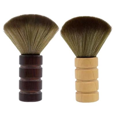 China Wooden Barber Shop Hair Cleaning Neck Brush Waterproof Professional Salon Handle Cloth Sweep Soft Hair Sweep Salon Hairdressing Tools for sale