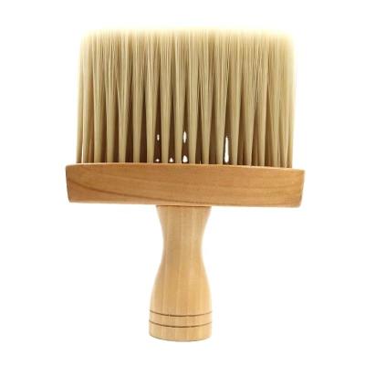 China Waterproof Salon Hairdressing Tools Barber Natural Fiber Wood Handle Soft Hair Neck Face Cutting Hair Brush Neck Cloth Brush for sale