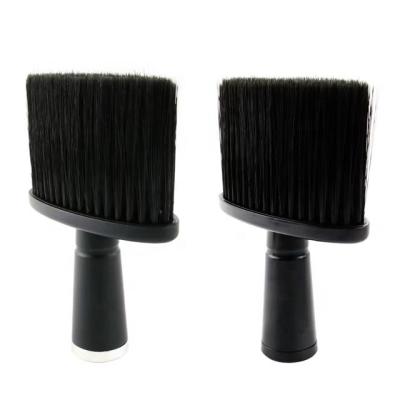 China Professional Waterproof Plastic Short Nylon Handle Black Color Salon Hair Cleaning Shaving Brush For Hairdressing for sale