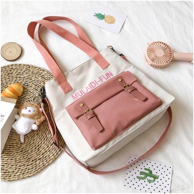 China Waterproof Canvas Handbag Daily Shoulder Tote Shopping Handbag for sale