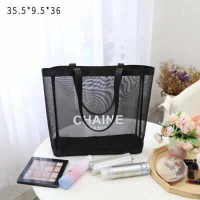 China Mesh Beach Tote Bag Shopping Net Bag Summer Extra Large Anti-theft Capacity Mesh Beach Bag for sale