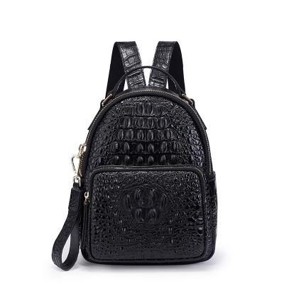 China Crocodile waterproof genuine leather backpack, crocodile backpack leather bag for girls for sale