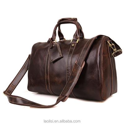 China Wax Oiled Genuine Leather Travel Bag Mens Duffel Bag In Guangzhou for sale