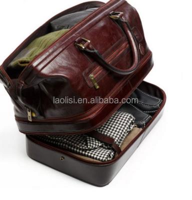 China You can take it when going to travel or work Leather Weekend Bag Men's Imperial Travel Bag Brown for sale