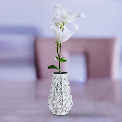 China Factory supply shabby chic unique bronze color dry flower raw glass vase for sale