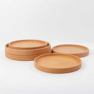 China Modern Large Size Terracotta Saucer Use For Terracotta Succulent Pot Plant Pot Ceramic Saucer for sale