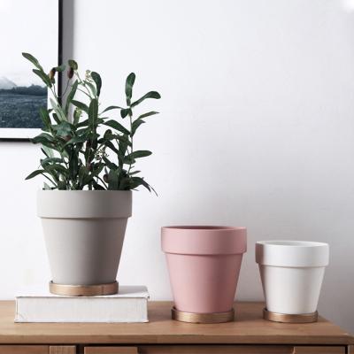 China Modern Creative Terracotta Flower Pot Ceramic Colorful Plant Pots Garden Mini Clay Printing Planter Pot for sale