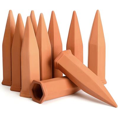 China Durable Terracotta Watering Nails Garden Plant Watering Devices Clay Decoration Garden Gnome Plant Spikes for sale