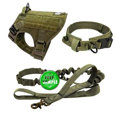 China Pet Maker Custom K9 Padded Outdoor Heavy Duty Training Utility Dog Invest Military Tactical Harness Dog Set for sale