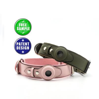 China Personalized Anti Bite Dog Tracker Collar Durable Leather Dog Collar And GPS PU for sale