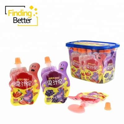 China Juice Jelly Candy Suck Pudding Fruit Liquid Jam Assorted Natural Halal Soft Drink Candy for sale