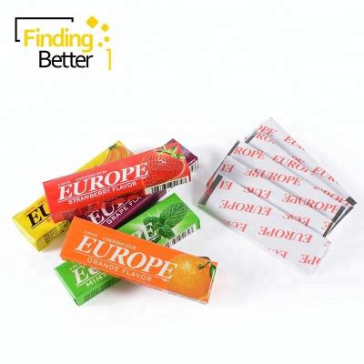 China Hot Sale Europe 5 Stick Xylitol Normal Fruity Chinese Bubble Gum Stick Free Chewing Gum for sale