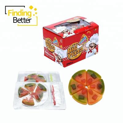 China Normal Halal Box Packing Custom Candy Gummy Fruity Vegetable Pizza Shaped Delicious Gummy Soft Candy for sale