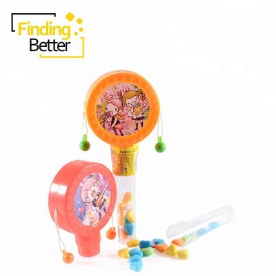 China Cartoon Toys Jingle Tambour Basque China Kids Round Funny Toy Candy Candy Toys Filled Plastic Hard Candy Tablet Toy Candy for sale