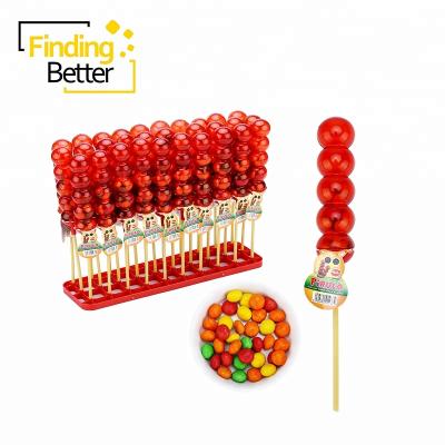 China Cartoon Toy Factory Plastic Sugar-coated Hawthorn Berries Filled Chocolate Bean Ball Gourd Toy Candy for sale