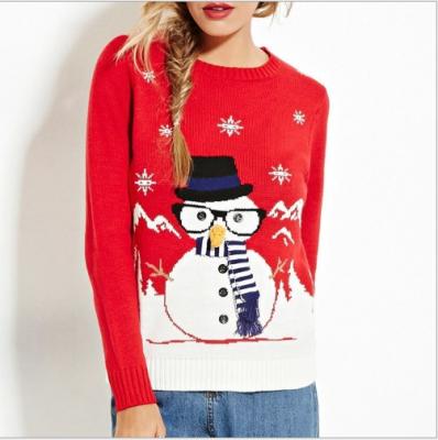 China Wholesale 2021 New Women's Sweater Christmas Snowman Acrylic Sweater Breathable Nondisposable Wearable Anti-Static for sale