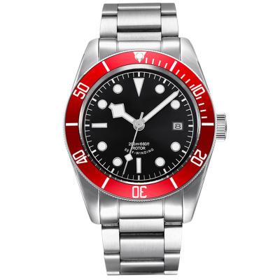 China Leisure NH35 Sapphire Stainless Steel Black Bay Automatic Mechanical Men's OEM 41mm Dive Watch for sale