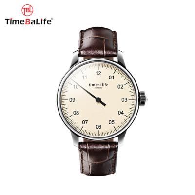 China OEM Wholesale Genuine Simple Simple Hand China Day/Date Leather Strap Arabic Men's Watch for sale