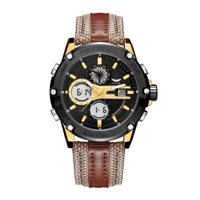 China Auto Date Customized Original LOGO Imported Waterproof Men's Wristwatch Sport Multifunctional Square Luminescent Quartz Watch Men for sale