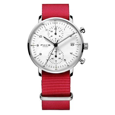 China Fashion popular ultra-thin men's watch day/date simple nylon strap waterproof quartz watch men's watch wholesale manufacturers for sale