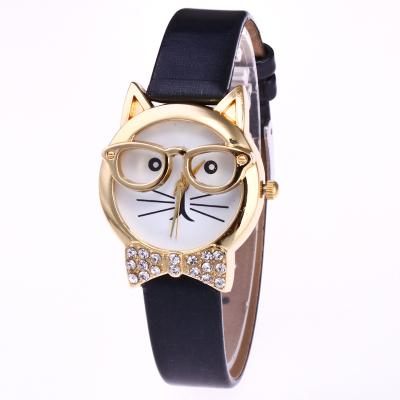 China Cute Cat Face Ladies Women Quartz Watch Popular Fashion Quartz Watch for sale