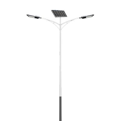 China ROAD Manufacturer Super Bright Solar Panel Led Double Arm Street Light With Galvanized Light Pole for sale