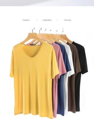 China 2021 New 00% Cotton V Neck Sale Women T-shirt Fashion Crop Shirts Breathable Tops for sale