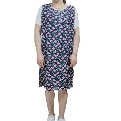 China 2021 Fashion Breathable Plus Size Dress Small Floral Printing Dresses Spring Summer Sleeveless Casual Dress for sale