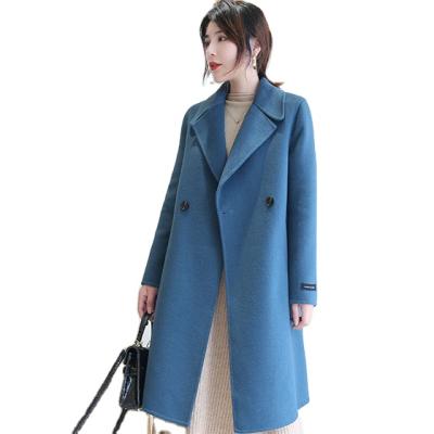 China 2020 hot sale Anti-wrinkle winter ladies wool coat cashmere woolen coats women long outline perfect curve female for sale