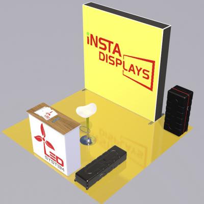 China Custom 3m*3m Exhibition Booth Display 3m*3m Exhibition Booth Solution With Toolless SEG Portable Display Lighting Stand for sale