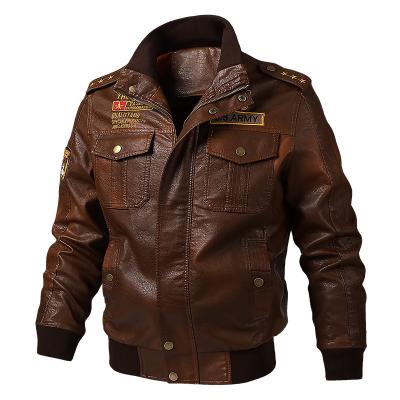 China Factory Price Viable Mens Bomber Jacket Biker Jacket Second Hand Leather Jacket for sale