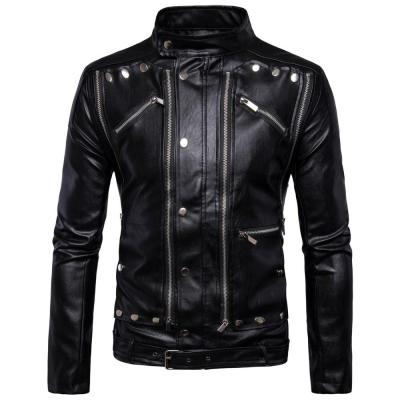 China M-5XL Sustainable Mens Fashion Biker Jacket Custom Made Leather Jacket Men Jacket for sale