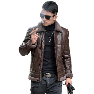 China Newest viable good quality real leather jackets for business men winter for sale