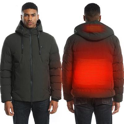 China Outdoor Sustainable Winter Hooded Smart Heating Jacket Men's Heated Jacket Usb Battery Heated Jacket for sale