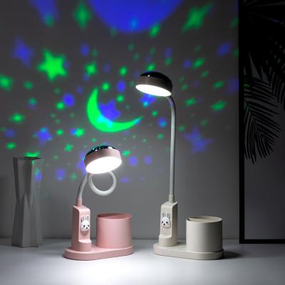 China Neue Kinder Led Wiederaufladbare Sternen Himmel Tischlampe Mit Stifthalter Moderne Led Tischlampe Für Schlafzimmer zu verkaufen