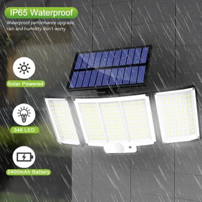 Chine 348 LED lumière solaire PIR capteur de mouvement Lampade solaire extérieure IP65 imperméable à l'eau Lumière murale Soleil alimenté par la lumière du soleil Éclairage de rue de jardin à vendre