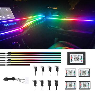 Cina Car Symphony Led Cold line Light Fibra ottica Light RGB Dream Color APP control LED interno Ambiente Atmosfera Luci a striscia in vendita