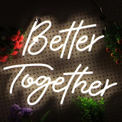 中国 Custom Acrylic LED Light Better Together Neon Sign For Wedding and Romantic Atmosphere 販売のため