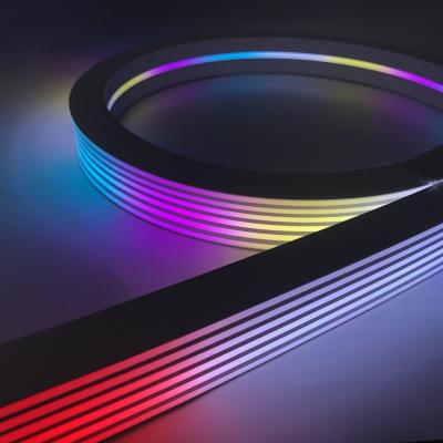 中国 3020 Top Bend flexible 30mm big luminous surface neon strip round light body DC24V IP67 SPI RGB magic light effect neon light 販売のため