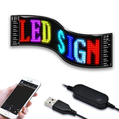 Κίνα Ευέλικτη USB LED σήμα αυτοκινήτου App Control Custom Text Pattern Animation Προγραμματιζόμενη οθόνη LED για κατάστημα προς πώληση