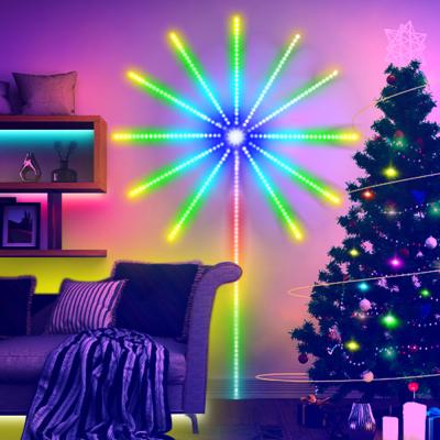 Cina 5V Musica Sincronizzazione del suono Decorazione festa fuochi d'artificio Forma LED RGBIC Strip luci con telecomando in vendita